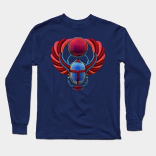 Colorful Egyptian Scarab Long Sleeve T-Shirt